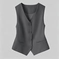 thumbnail image 2 of XAOFW Slim Fit Sleeveless Vest Cardigan Short Crop Top Layering Casual Knitwear Solid Color Summer Autumn Outerwear Jackets For Women Stylish Tops S, 2 of 4
