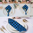 thumbnail image 2 of Black Blue Plaid Cloth Napkins, Country Buffalo Checked Gingham Washable and Reusable Dinner Napkins Set of 6, Table Napkin for Kitchen Party Birthday Wedding Hotel Housewarming 20"x20", 2 of 8