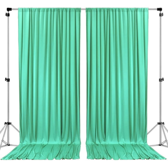 AK TRADING CO. 10 feet x 10 feet Tiffany Polyester Backdrop Drapes Curtains Panels with Rod Pockets - Wedding Ceremony Party Home Window Decorations