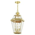 thumbnail image 3 of 2365-02 Livex Lighting Georgetown - 3 Light Outdoor Pendant Lantern in Traditional Style - 13 Inches wide by 21 Inches high-Polished Brass Finish, 3 of 9