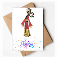 thumbnail image 1 of Chinese Shadow Play Female Image Welcome Back Greeting Cards Envelopes Blank, 1 of 3