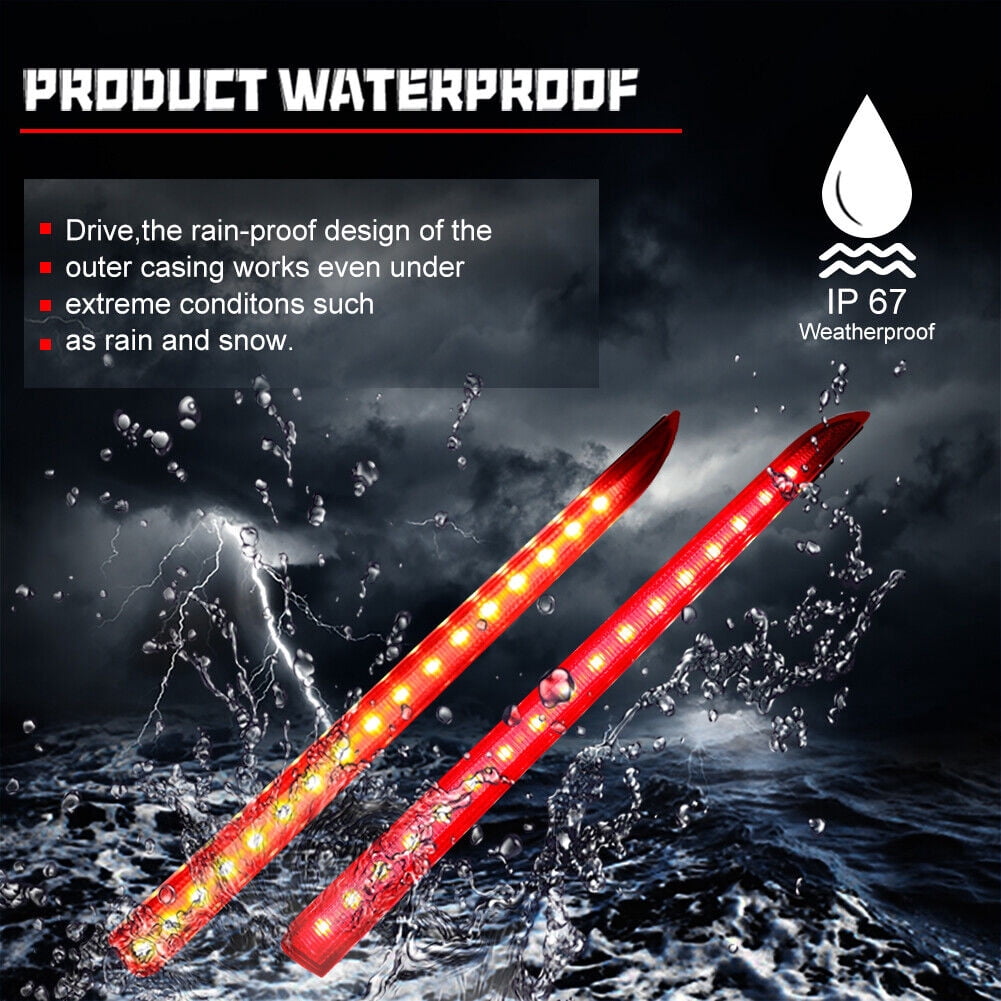 GTINTHEBOX Red LED Bumper Reflectors With Sequential Signals For 2013-2020 Lincoln MKZ (Pair)