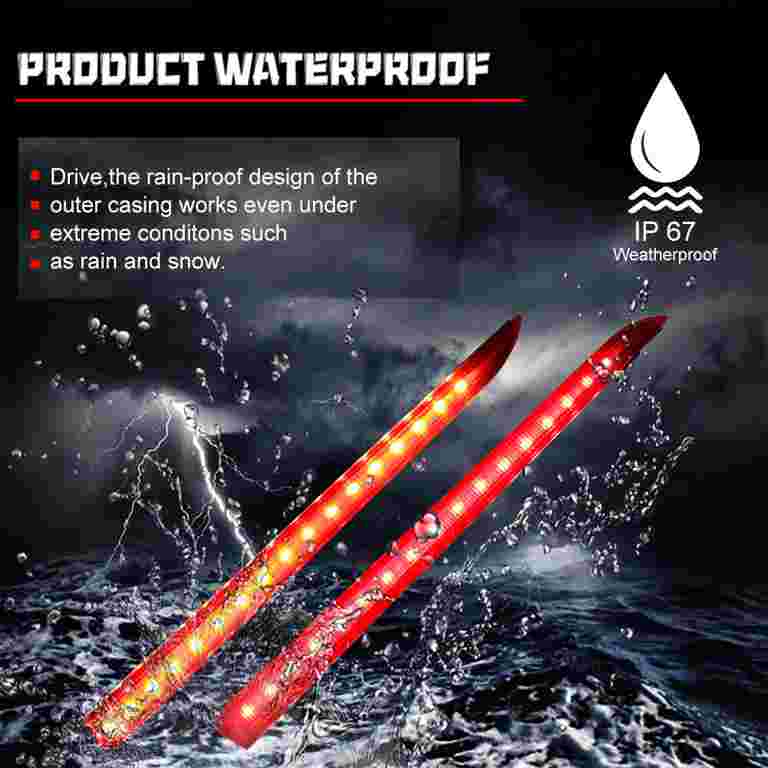 GTINTHEBOX Red LED Bumper Reflectors With Sequential Signals For 2013-2020 Lincoln MKZ (Pair)
