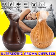 USB 7 LED Wood Grain Aromatherapy Quiet Air Humidifier 130ml&300ml Mini Ultrasonic Cool Mist Humidifier Essential Oil Diffuser