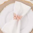 thumbnail image 2 of Efavormart 4 Pack | Metallic Blush Rose Gold Laser Cut Butterfly Napkin Rings, Decorative Cloth Napkin Holders, 2 of 11