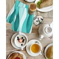 thumbnail image 4 of Turquoise Stripes Kitchen Dish Towels for Drying Dishes Set of 2, Vintage Farmhouse Ripple Texture Art Waffle Weave Microfiber Hand Tea Bathroom Towels Quick Dry & Absorbent Towel 15.7x23.6, 4 of 7