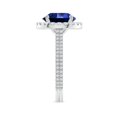 thumbnail image 3 of ANGARA Lab Grown 4.5 Ct Blue Sapphire Halo Ring with Diamonds for Women in 925 Sterling Silver (Size-10mm) | September Birthstone, Anniversary, Jewelry Gift for Women | Lab-Grown Blue Sapphire Ring, 3 of 8