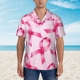 thumbnail image 4 of Bixox Men's Hawaiian Shirts Men's Breast Cancer Ribbons Awareness Print Short-Sleeve Shirt-X-Large, 4 of 8