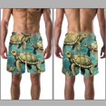 thumbnail image 3 of luoweisi Men's Beach Shorts Quick Dry Swim Trunks with Mesh Lining Sea Turtle L, 3 of 5