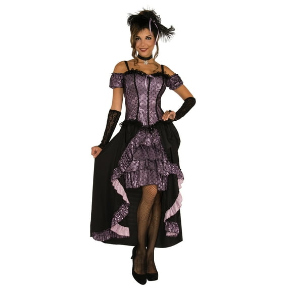 RUBIES II Dance Hall Mistress Fancy-Dress Costume for Women with Sequin Dress, Adult, One Size