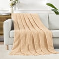 thumbnail image 3 of VERAMUSE 100% Cotton Blanket for Bed Beige 66"x90" Twin XL Size Breathable Thin Blankets for Summer, 3 of 15