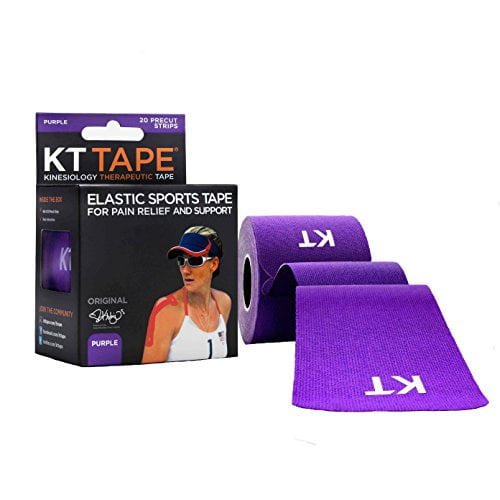 KT TAPE Original Cotton Elastic Kinesiology Theraeputic Tape Purple- 20 Pre-Cut 10'
