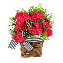 Komiseup Artificial Hanging Flowers in Basket, Faux Wild Flower, Artificial Hanging Plants with Basket for Patio Garden Porch Decor