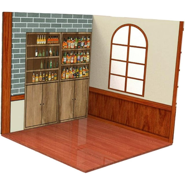 HUGFEGWE Backdrop Scene Model Display Scene Accessories Scene Display Collection Background for Action Figures , Tea House CA919-149748