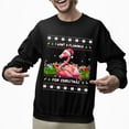thumbnail image 2 of Christmas Sweatshirt, I Want a Flamingo for Christmas Funny Holiday Sweatshirt, Flamingo Lover Sweatshirt, Cute Bird & Gift Design, Best Friend Gift for Her, 2 of 5