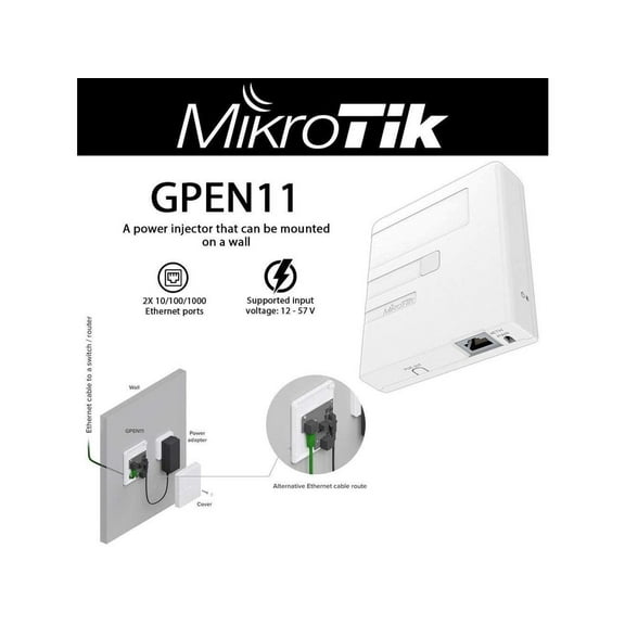 Mikrotik GPEN11 | A Power Injector That can be Mounted on a Wall with Gigabit Port | Multilink