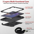 thumbnail image 6 of Shockproof Case for Samsung Galaxy Tab A9+ Plus 11" SM-X210 X216 X218, Military Grade Protection Rotating Stand Hand Strap Shoulder Strap Kids Friendly Bumper Rugged Case for Galaxy Tab A9+,Black, 6 of 8
