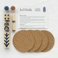 thumbnail image 3 of Hillfolk Stamped Coaster Kit- Includes Wood Stamps, 4 Cork Coasters, Wood And Foam Dabbers, Paint And Instructions. Makes 4 4" Coasters., 3 of 7