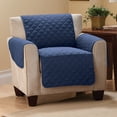 thumbnail image 2 of Collections Etc Reversible Quilted Furniture Protector Cover, Navy/Silver, Chair, 2 of 10