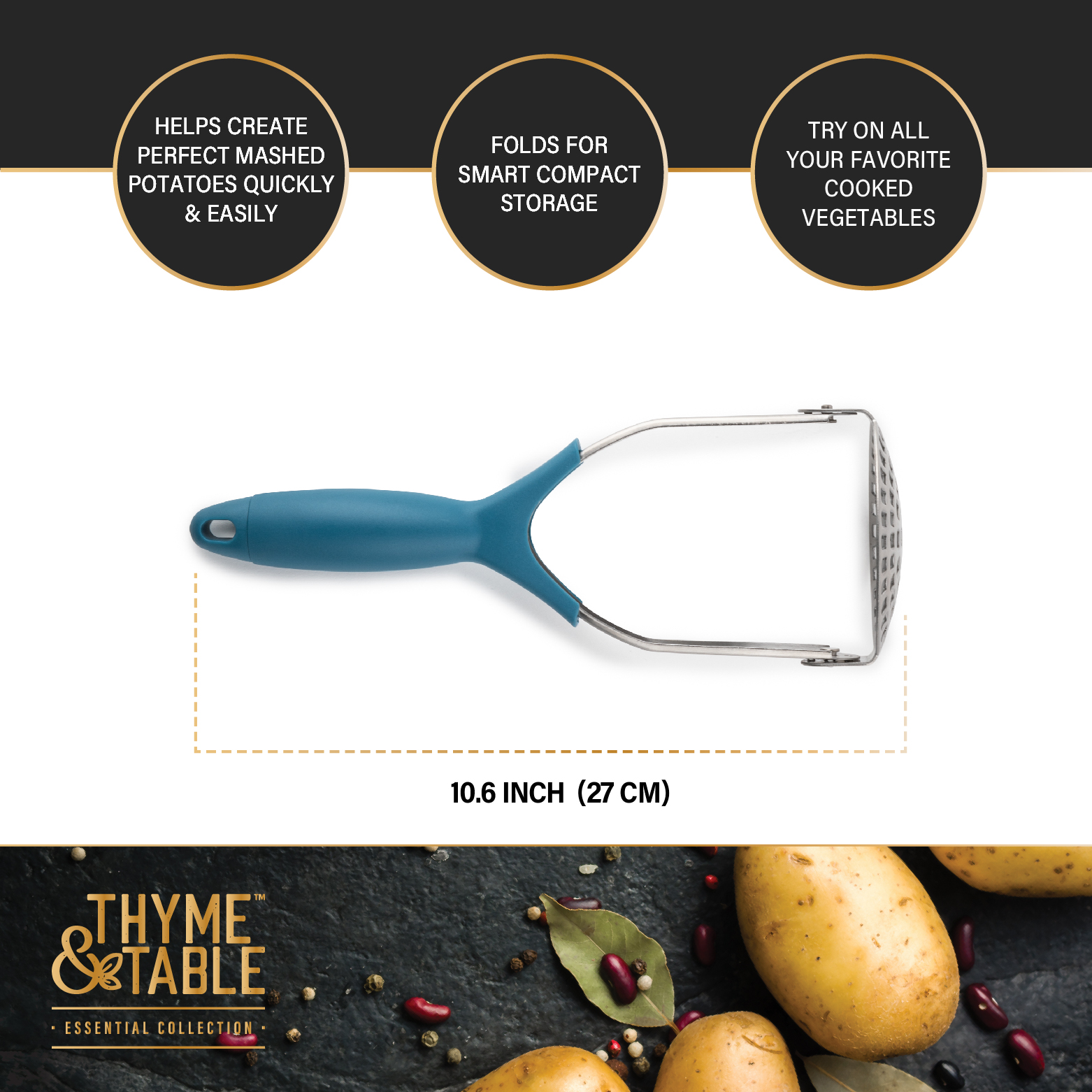Thyme & Table Stainless Steel Potato Masher