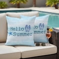 thumbnail image 2 of 2 Pack Outdoor Waterproof Throw Pillow Covers,Hello Summer Starfish Flip Flops Decorative Square Patio Pillowcases for Chair Couch Sofa 16x16in, 2 of 9