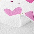thumbnail image 5 of Manfei Lovely Stars Heart Quilt Full,Playful Design Full Bedspread Sets,Pink Gold White,Polkadot Reversible,3-Piece,1 Coverlet and 2 Pillowcases, 5 of 7