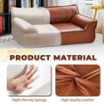 thumbnail image 6 of 39.4"W Leather Dog Bed, Mid-Century Modern Pet Bed for Large and Medium Dogs up to 70lbs, Orthopedic Elevated Dog Sofa, Pet Couch with Removable & Washable Cover for Living Room Bedroom, 6 of 10