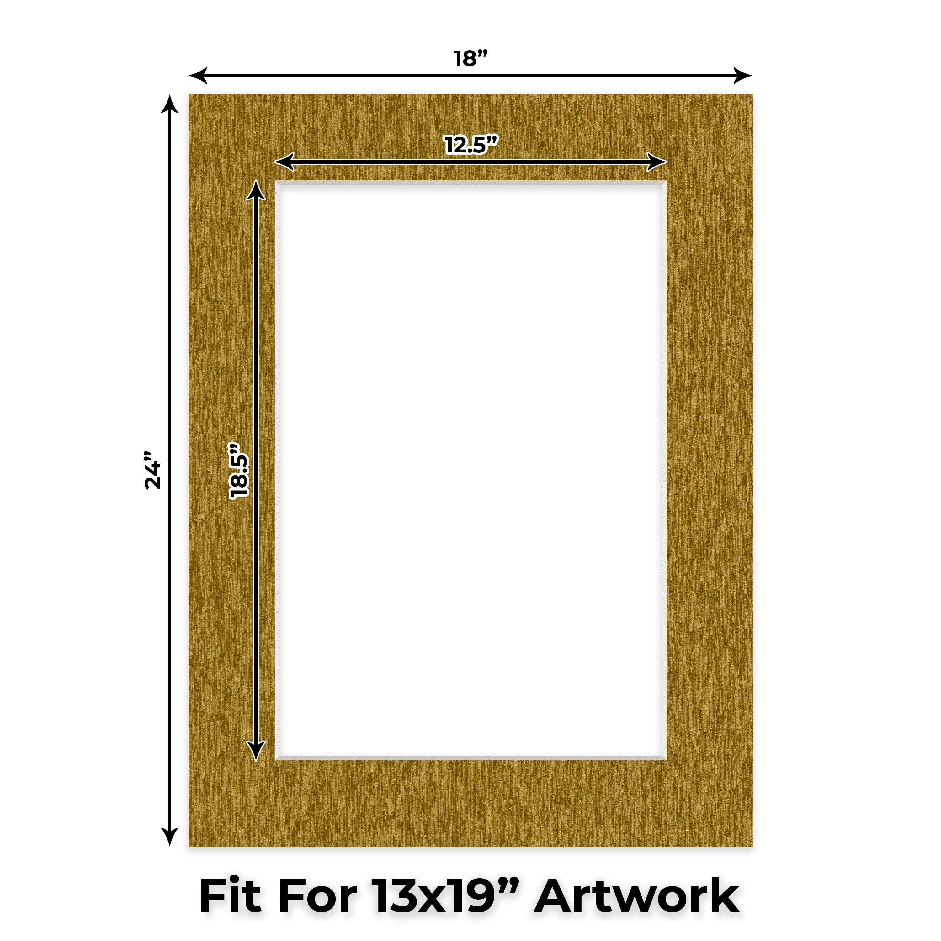 Metallic Gold Picture Frame Mat for 18x24 Frames - Fits 13x19 Photos - 50 Mats