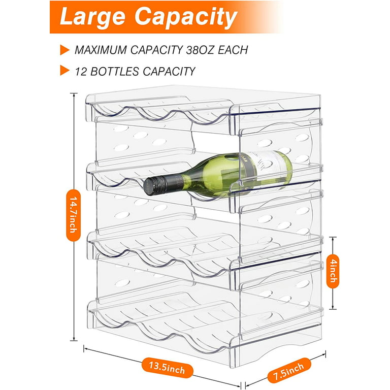 Water Bottle Organizer For Cabinet 4 Pack Stackable Plastic Water Bottle  Holder