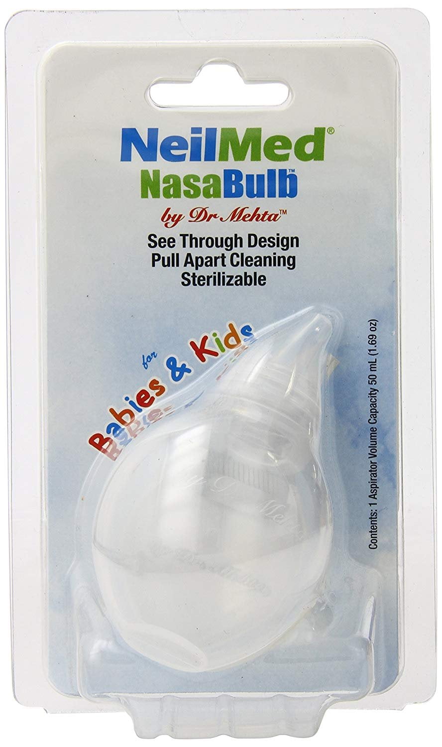 NeilMed NasaBulb New Clear Design Nose Aspirator BPA & Latex Free, 0.1lb