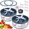 thumbnail image 1 of [ACTUALIZACIÓN] Piezas de repuesto de cuchillas de licuadora para licuadoras de 600 W y 900 W, incluida la junta y el engranaje de la cuchilla extractora (paquete de 2), 1 of 5