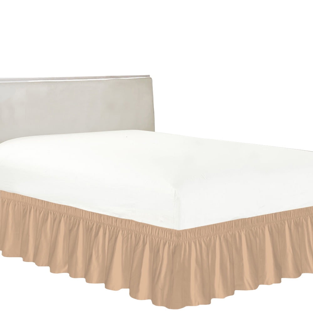 100 Egyptian Cotton 1 PCs Wrap Around Bed Skirt 15 inches (Peach,Queen