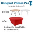 thumbnail image 2 of Red 60 Round (5 Foot) Stretch Spandex Table Cover by Banquet Tables Pro, 2 of 2
