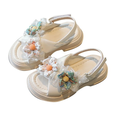 

Toddler Girls White Soft Sandals Foot Length: 17.5cm