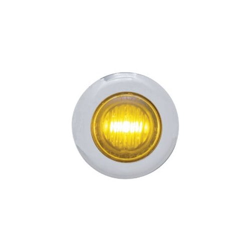 Custom Mini 3//4/" Round Amber 3 LED Marker Turn Lights SS Bezels 2 Grommets