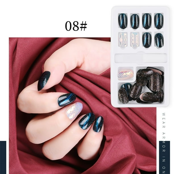 Amazon.com: QYY Fake Nail Patch 24Pcs Solid Color Long 