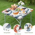 thumbnail image 4 of Multicolor Christmas Gnome Pattern Square Fitted Tablecloth with Elastic Edge,Square Table Cover,Washable Elastic Table Cover for Home Kitchen Party Decor 34"x34", 4 of 6