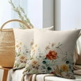 thumbnail image 6 of Spring Floral Throw Pillow Covers 16x16 Inch Set of 2 Wild Flowers Spring Summer Outdoor Decorative Pillow Covers Colorful Farmhouse Pillow Cases Cotton Linen Cushion Covers for Couch Bed Sofa Decor, 6 of 6