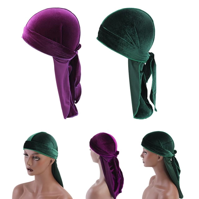 Gorra de terciopelo Bandana Durag Fernando para hombres 2 piezas