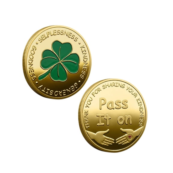 HuiXinOu Four Leaf Clover Coin, Keepsake Collectible Token for Encouragement, Gift for Graduation Friendship Achievement