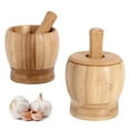 thumbnail image 6 of FESTFENDS Kitchen And Pestle Garlic Press Pot Bamboo 1Pcs Khaki, 6 of 8