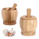 thumbnail image 3 of EeaseMX Juego de mortero y maja de bambú para prensar ajos, molinillo de alimentos para el hogar, accesorios de cocina para el hogar, restaurante, cocina con tapa (color tronco, tamaño mediano), 3 of 7