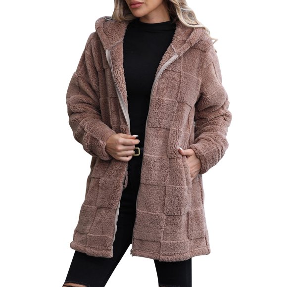 YABCSAZ Spring Fall Winter Coats for Women, Ladies' Casual Colored Long-sleeved Hooded Cardigan Jacket, Girls' Casual Outerwear | Jackets | Coats, Christmas Clearance!