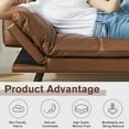 thumbnail image 5 of EDX Sofa Bed Couch, Loveseat Sleeper Futon for Living Room, Foldable Memory Foam Furniture, Convertible Full Size Sofa, Adjustable Backrest and Armrests,Linen, Brown, 5 of 7