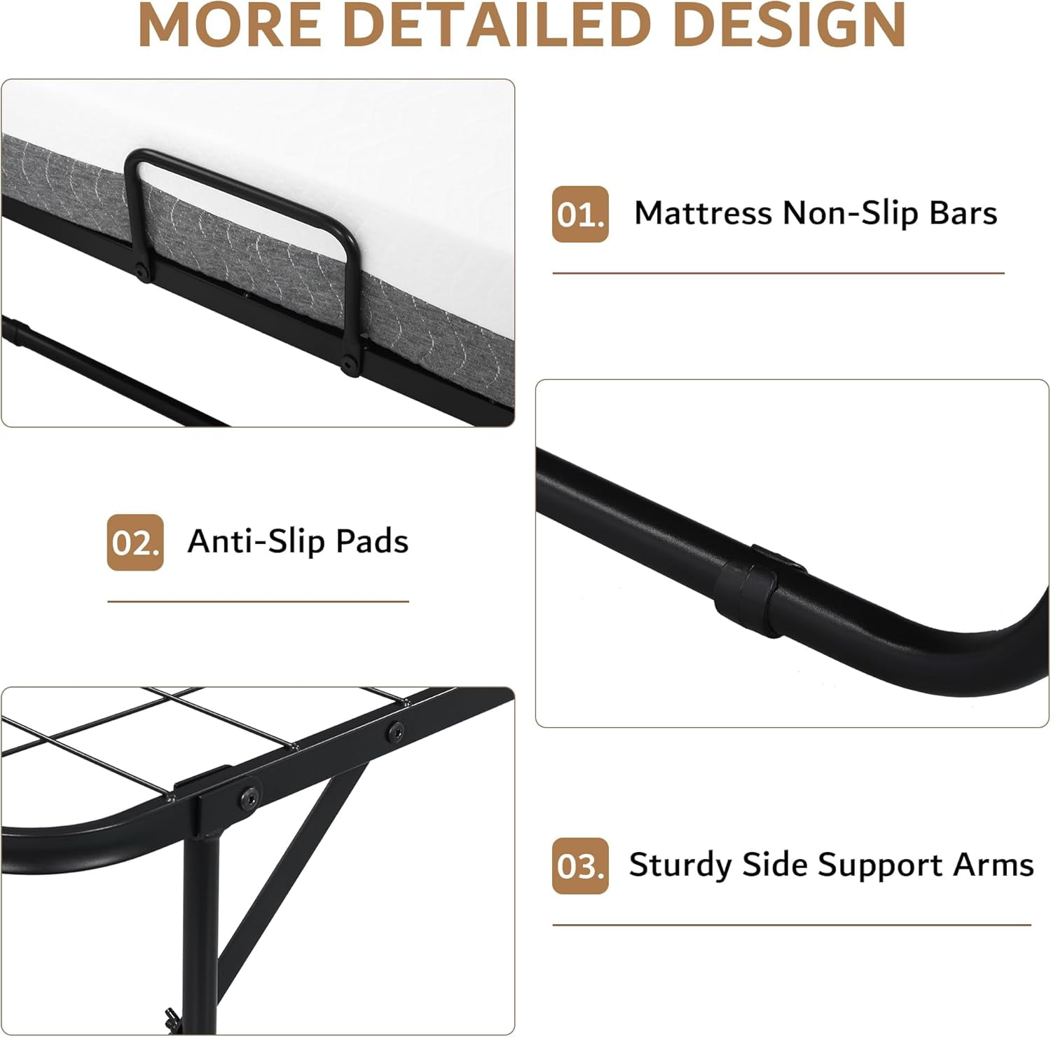 iPormis Folding Bed with Mattress, 76x38 Twin Size with Storage Shelf & Side Pocket, Portable Roll Away Adult Beds for Guests, Portable Bed with Lockable Wheels-Sturdy Metal Frame , Space Saving