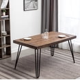 thumbnail image 2 of Roundhill Furniture Aryven Industrial 7-Piece Dining Set, Rustic Dark Pine / Antique Brown, 2 of 14
