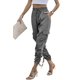 thumbnail image 1 of Pantalones Jogger de Satén PRETTYGARDEN Mujer Cintura Alta Gris Talle Medio, 1 of 9