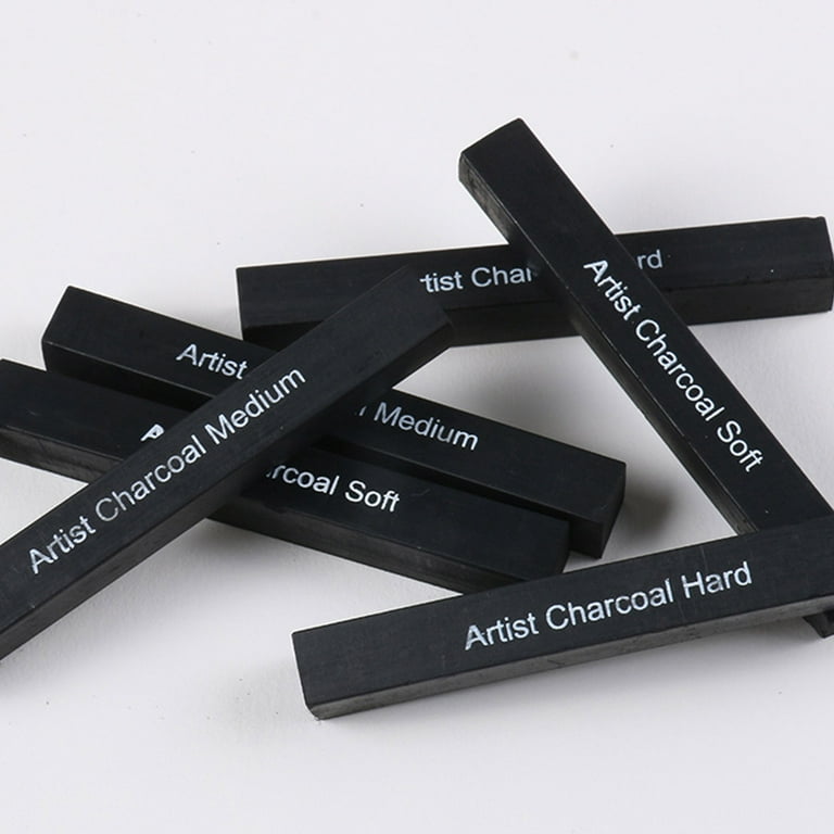 Artist Compressed Charcoal Sticks Square Black Coal Pencils Sketch Art  Supply 6x