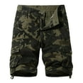 thumbnail image 2 of DDAPJ pyju Mens Camouflage Cargo Shorts Outdoor Military Tactical Shorts Cotton Ripstop Hiking Shorts Loose Casual Work Shorts with Multi Pockets Clearance Sale of Today Green M, 2 of 8
