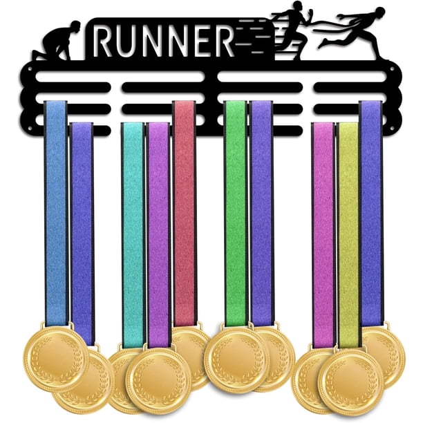 Soporte para medallas, colgador de cintas de premios, estante de pared para medallas deportivas, colgador de medallas de 15.7".